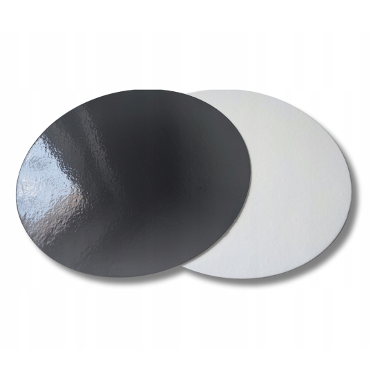 PODKŁAD POD TORT CZARNY POŁYSK 26 CM,GŁADKI 1 szt