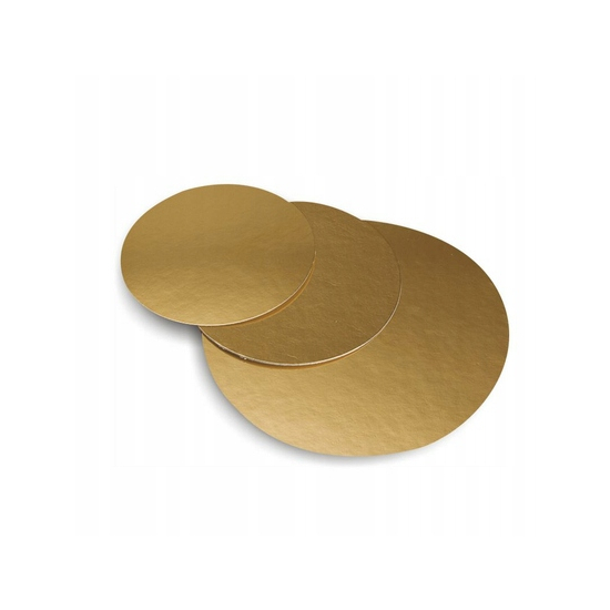 PODKŁAD POD TORT ZŁOTO-BIAŁY 24 CM, 900g, GŁADKI 1 szt